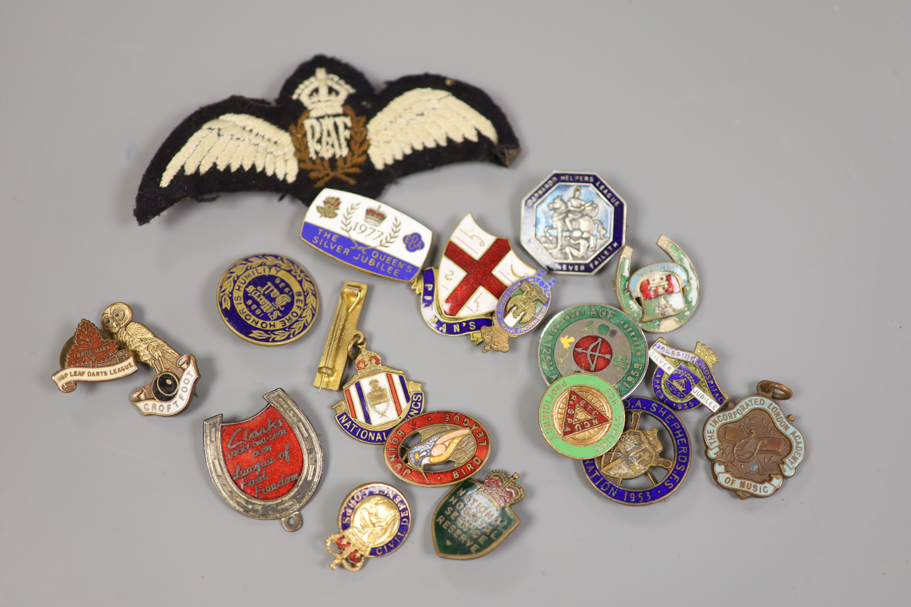 A quantity of badges